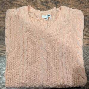🩷SONOMA Women's Peach/Pink Cable Knit Sweater🍑🎁